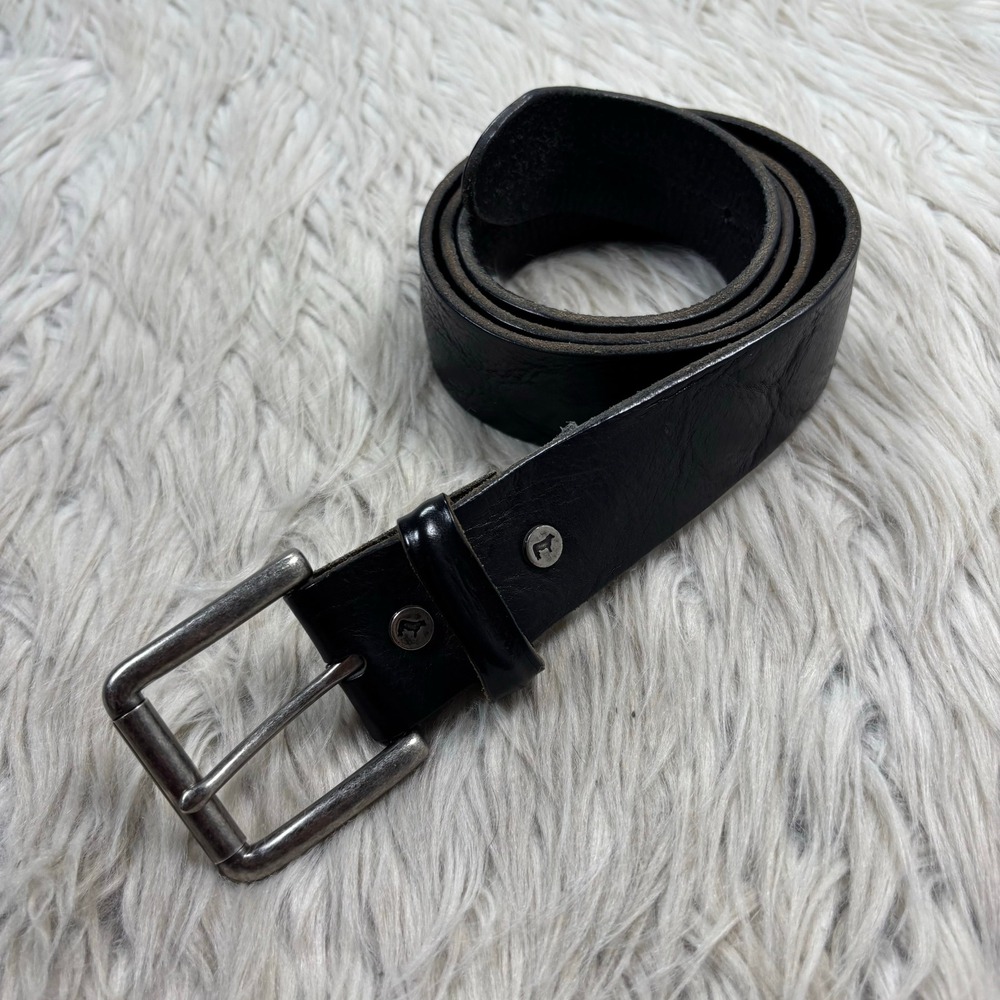Will Leather Goods Men's 40 Black Leather Waist Belt Quality Basic Classic Moto
